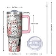 thumbnail image 3 of 1pc Cat 40oz Tumbler with Straw & Handle - Insulated Stainless Steel Cup | Holiday Gift for Man Women (Christmas, Valentine's, Birthday), 3 of 5