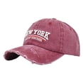 thumbnail image 4 of AJGRHE Distressed Baseball Cap With 3D Embroidery Unique Washed Denim Hat For Daily Casual Outdoor Hiking Red One Size, 4 of 4