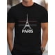 thumbnail image 1 of Iconic Eiffel Tower Design G500 pure cotton men's T-shirt comfort fit, 1 of 7