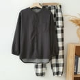Mens Warm And Comfortable Plaid Long Sleeve Pajamas Pajama Pants Home