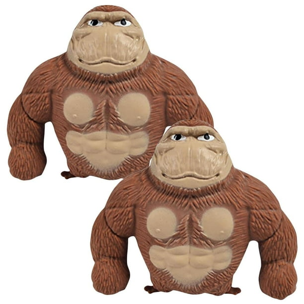 Juguetes Sensoriales GoriLastikBrown 2Pzas Gorila Goma Blanda TPR Marrón. VentDepot MXGKB-002