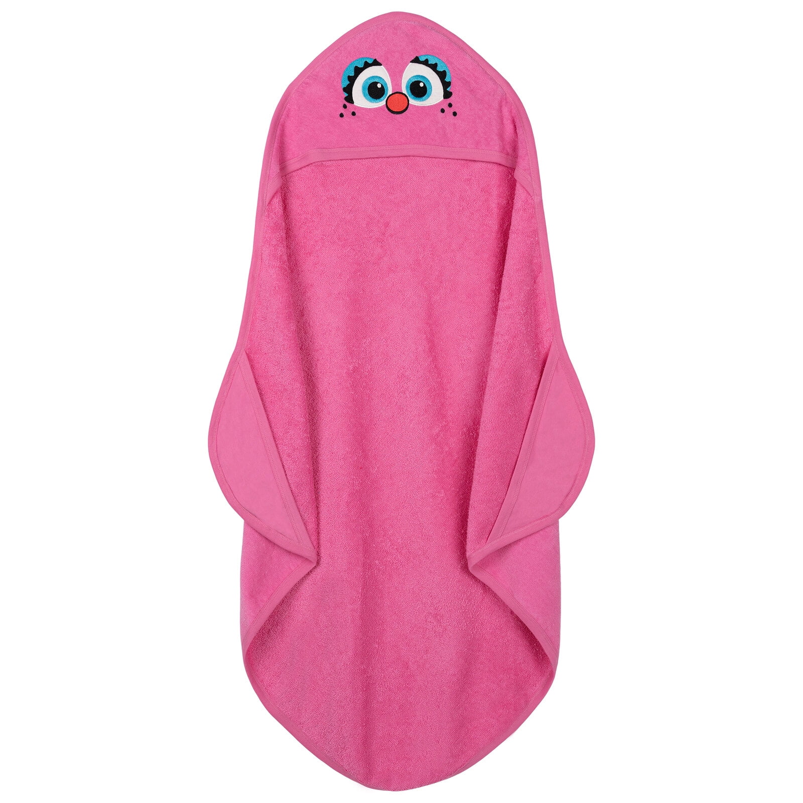 Sesame Street Baby Boys' Cotton Character Hooded Towel with Corner Pockets Pink Abby Cadabby