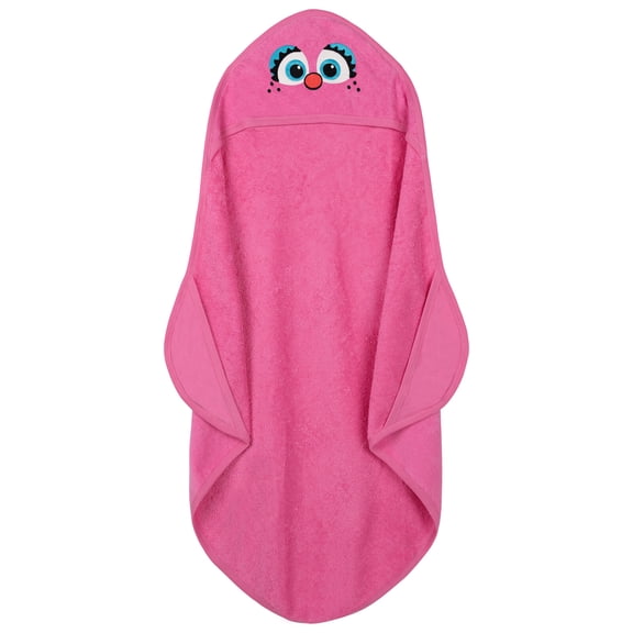Sesame Street Baby Boys' Cotton Character Hooded Towel with Corner Pockets Pink Abby Cadabby