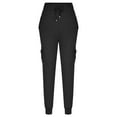 thumbnail image 3 of LEAVINGSUO Pants for Women Spring Fall Womens Fashion Women's Casual Loose Pocket High-waisted Loose Pants Leggings for Women Black M, 3 of 7