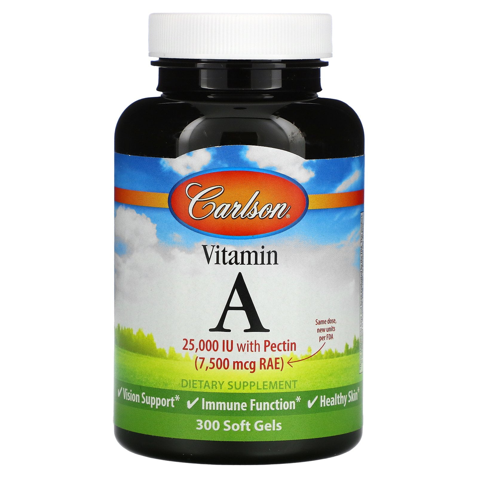 Vitamin A, 25,000 IU, 300 Soft Gels, Carlson