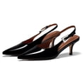 thumbnail image 2 of Women  Closed-Toe, Pointed-Toe Slingback Pumps — Kitten-Heel Formal Footwear, 2 of 4