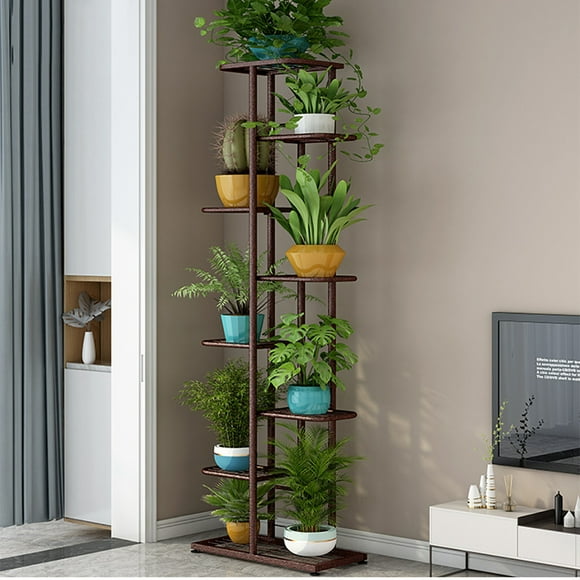 Metal Plant Stand, Tiered Plant Stand  8 Tier 9 Potted Flower Pot 55.5 Inch Tall Display Shelf Corner Plant Rack for Garden Patio Lawn Balcony Living Room