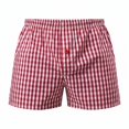 thumbnail image 5 of JTSRKL Plaid Lounge Shorts for Men Drawstring Elastic Waist Loose Relaxed Homewear Pajama Pants Casual Daily Comfort Leisure Bottoms, 5 of 7
