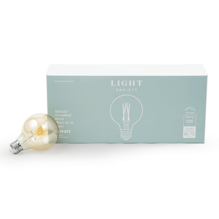 Light Society Niva 60-Watt Equivalent G25 Clear LED Filament Light Bulb (4-Pack) Light Society Niva 60-Watt Equivalent G25 Clear LED Filament Light Bulb (4-Pack)