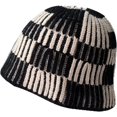 thumbnail image 5 of CoCopeaunts Plaid Beanies Hat Two-Colors Fashion All-Match Street Women Knitted Cap Autumn Winter Warm Thick Bucket Hats for Men, 5 of 8