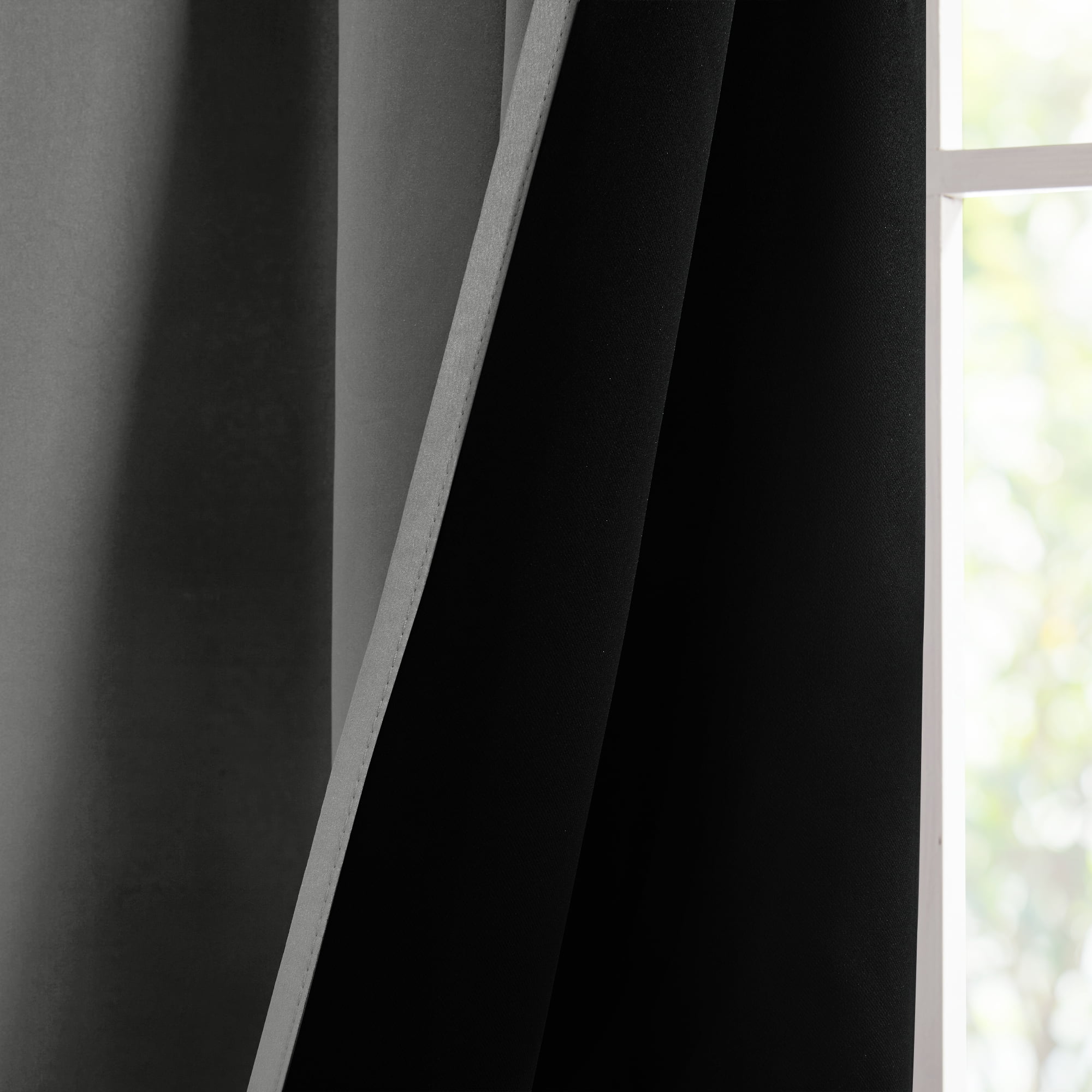 Deconovo Total Blackout Curtains for Living Room, Thermal Insulated, 2 Panels, 52"x72", Dark Gray