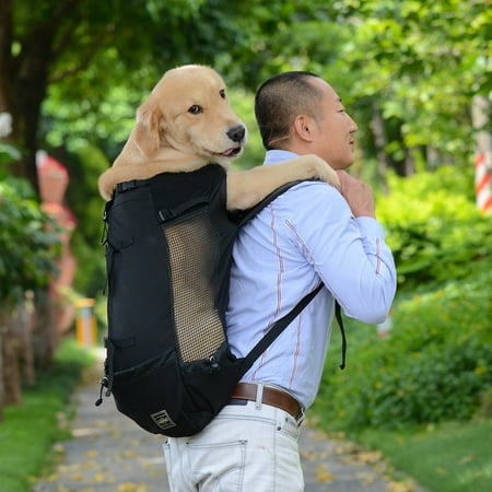 Dog Bag Carrier Pet Dog Backpack for Large Medium Small Dogs Breathable Travel Dog Bag for Riding Hiking black
