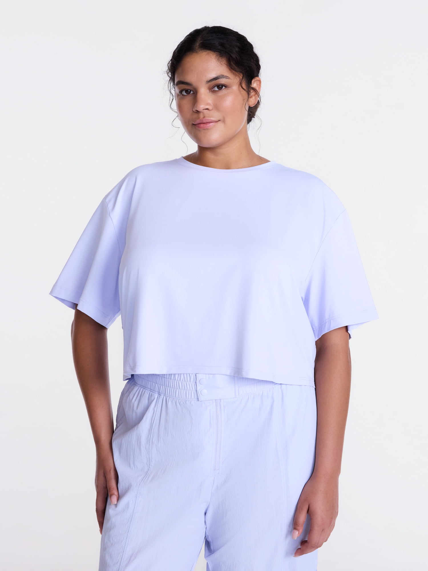Avia Women's Cropped Boxy Tee with Short Sleeves, Sizes XS-XXXL