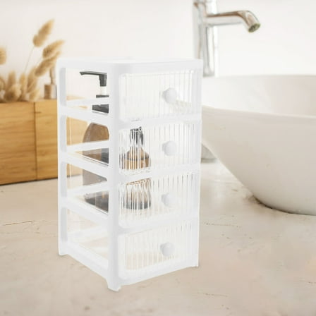 FRCOLOR Space Saving Makeup Storage Box with Drawers Cosmetic Makeup Drawer Organizer Jewelry Nail Polish Makeup Container Desktop Sundries Storage Box