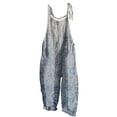 thumbnail image 2 of Virmaxy Overalls Women Adjustable Straps Jumpsuit Fashion Loose Print Lace Up Pants Wide Leg Pocket Jumpsuit Wide Leg Overalls For Women Loose Fit Blue-B S, 2 of 5