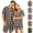 Orange, variant on HAJWOH Classic Professional Plaid Pajamas for Men Set Short Sleeve Button Down Lightweight Lounge Set