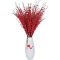 thumbnail image 1 of Ramo de flores artificiales de 50 cm de largo, ramo de jazmín de invierno falso para hotel, escenario, banquete, hogar, oficina, cocina, baño, boda, fiesta, decoración de bricolaje (rojo) Sincero Hogar, 1 of 7