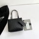 thumbnail image 5 of Bolso de hombro acolchado de cuero PU para mujer, 2 uds., bolso cruzado, bolso de mano (negro), 5 of 7
