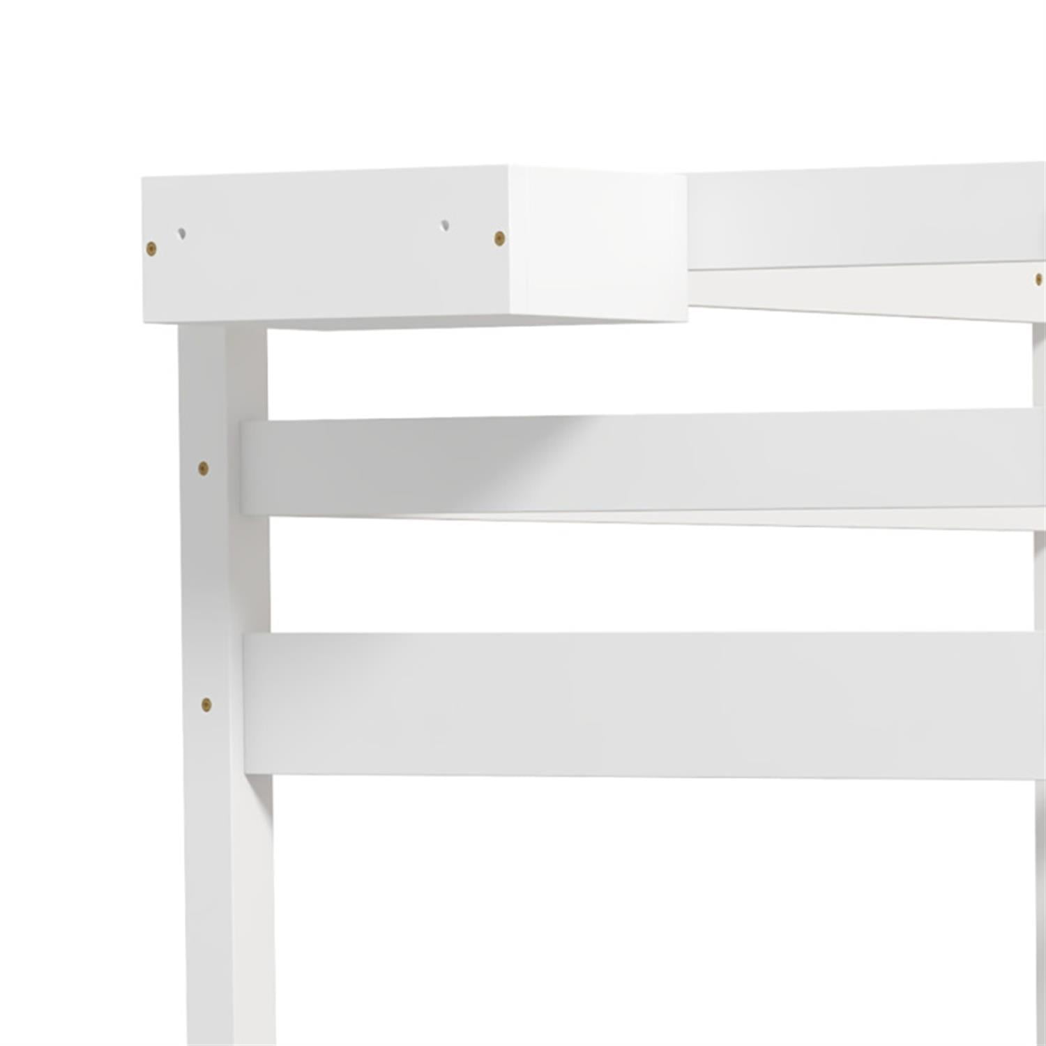 Demi Bonn Twin Over Twin Bunk Bed with 2 Storage Drawers and Ladder, Twin Bunk Beds, Wood Bed Frame No Box Spring Needed, White