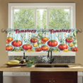 thumbnail image 4 of Yayeee Kitchen Curtains Tier Set of 2 Light Filtering 57"x24" Over Sink Window Panels, Blue Tomatoes, 4 of 7