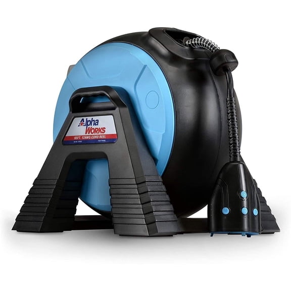 ALPHAWORKS 12A 65FT SMART CORD REEL GUR052 - BLUE/BLACK