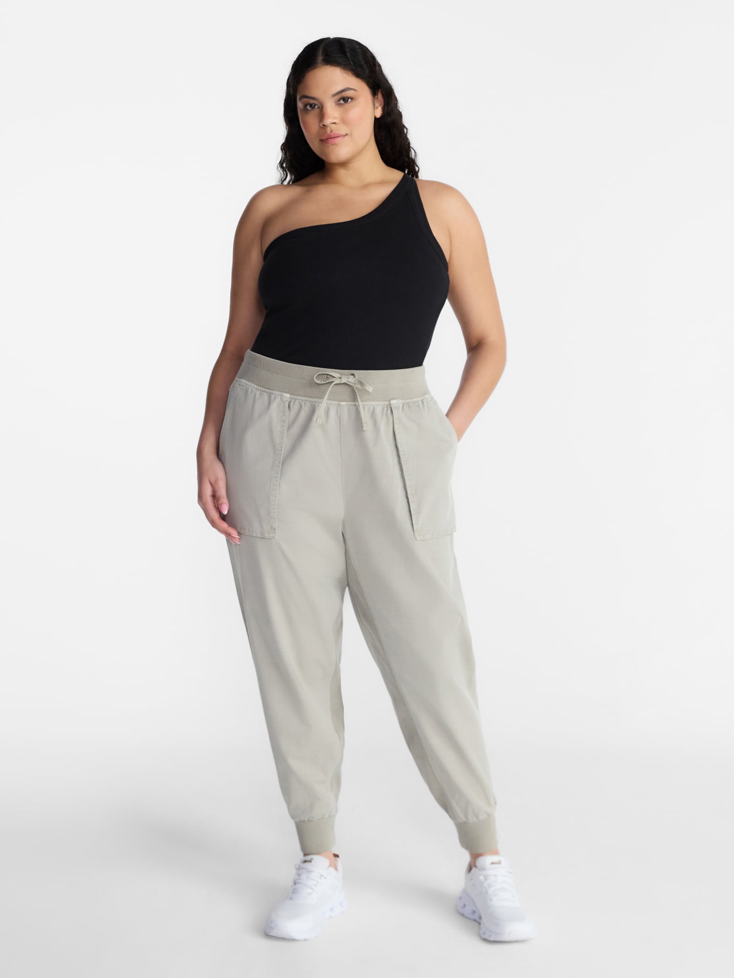 Avia Women's and Women's Plus Relaxed Fit Joggers, 28'' Inseam, Sizes XS-4X
