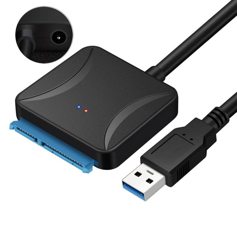 Dual USB 2.0 to Sata Converter Adapter Cord Cable Compatible with Seagate,  Fujitsu, WD Digital, Samsung, Vertex, Toshiba, Kingston, Imation, HGST, HP