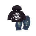 thumbnail image 1 of Sweat à Capuche Garçon + Jeans Imprimé Lettre Haut Tenues Printemps Automne, 1 of 8