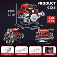 thumbnail image 2 of Suplanet Mini V8 Engine Building Set with LED Light, STEM Toy for Kids, 2 of 5