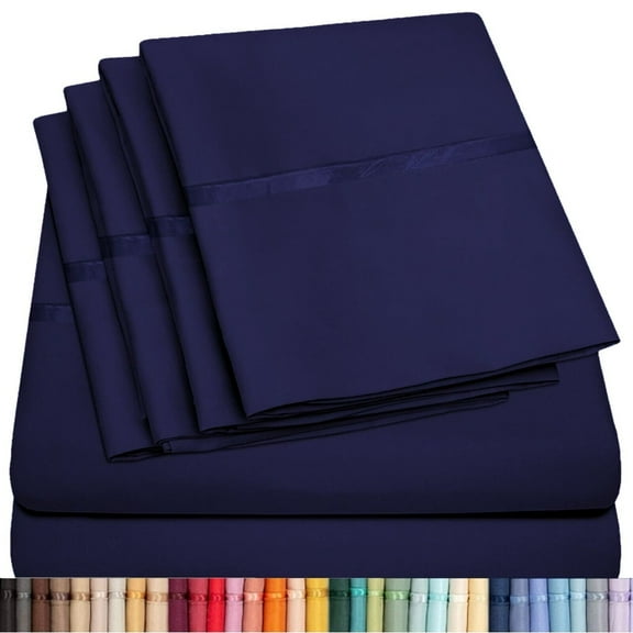 6 Piece Premium Bamboo Sheet Set, Deep Pockets, 45 Colors, 2200 Count, Sily Soft, by Lexington Elegance