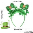 thumbnail image 6 of 7 Pcs Green Clover Bow Tinsel Headbands, Sequin Glitter Hair Hoops for Women Girls Festival Costume Accessories, 6 of 13