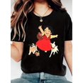 thumbnail image 1 of A Casual Valentine'S Day T-Shirt for Women with a Crew Neck Printed with a Friend Chasing Playful Motif, Regular Fit, Slight Stretch Knit, All-Season Pullover Tee For Adult, Men, Women, Teen, Teenage, 1 of 8
