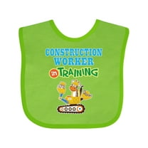 Inktastic Construction Worker in Training Boys or Girls Baby Bib