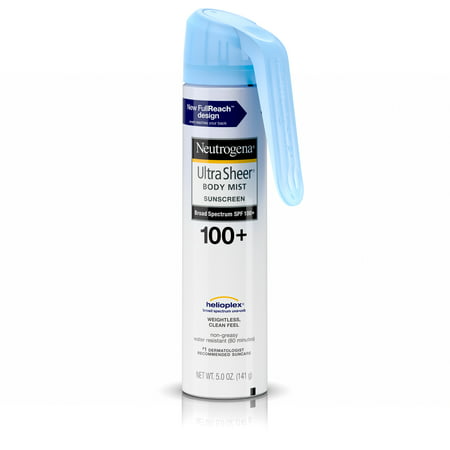 Neutrogena Ultra Sheer Lightweight Sunscreen Spray, SPF 100+, 5 (Best Sunscreen To Use With Spray Tan)