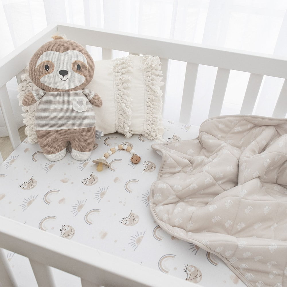 Living Textiles Cotton Jersey Fitted Crib Crib Sheet Rainbow Sloth Walmart