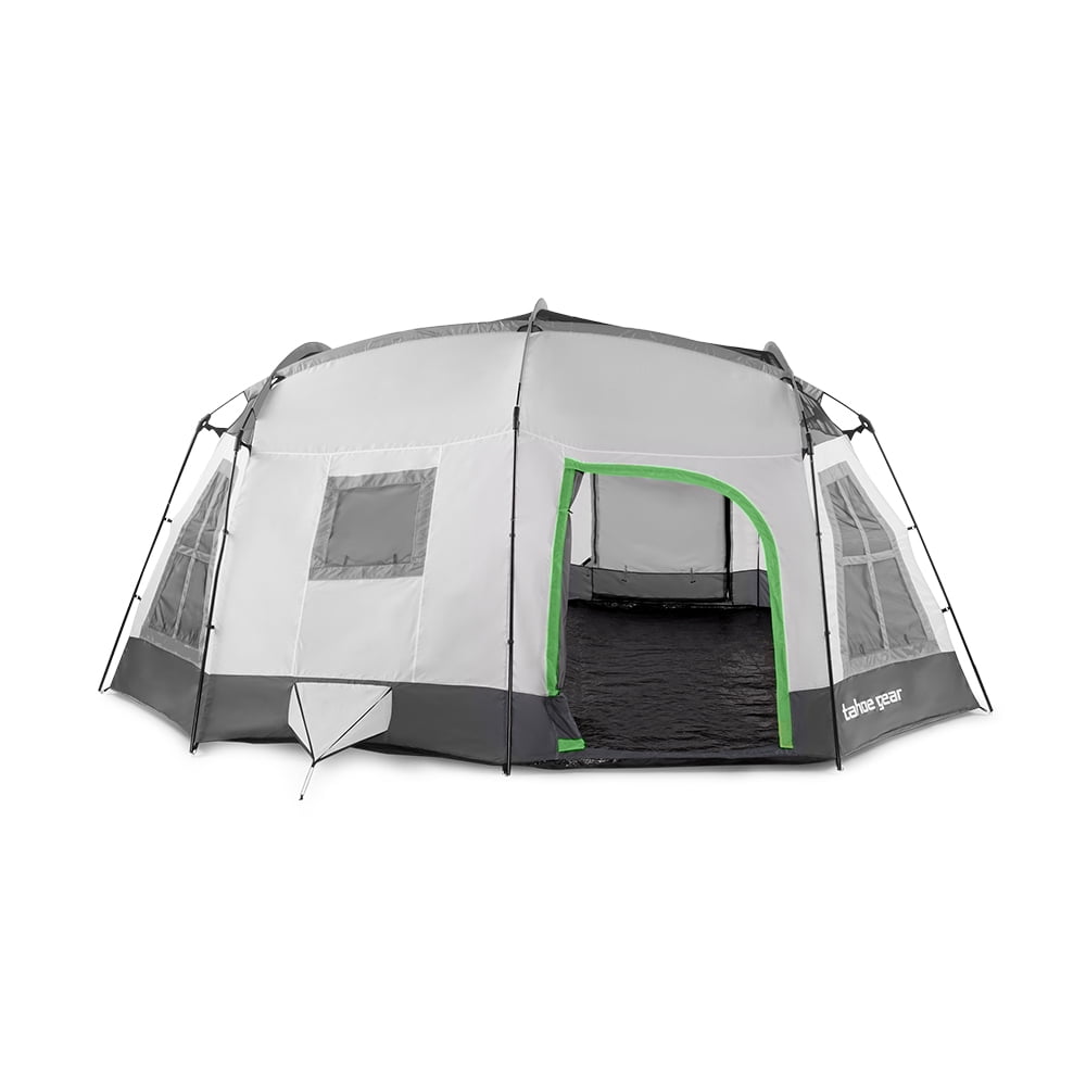 Tahoe Gear Ozark 16 Person Season Family Cabin Tent w/ Fly Canopy, Beige