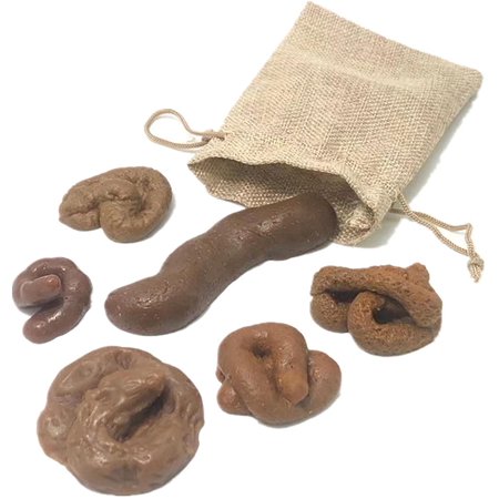 Fake Poop Christmas Ornament In Gift Box - Novelty Gag Gift With Santa Hat, 6 Inches