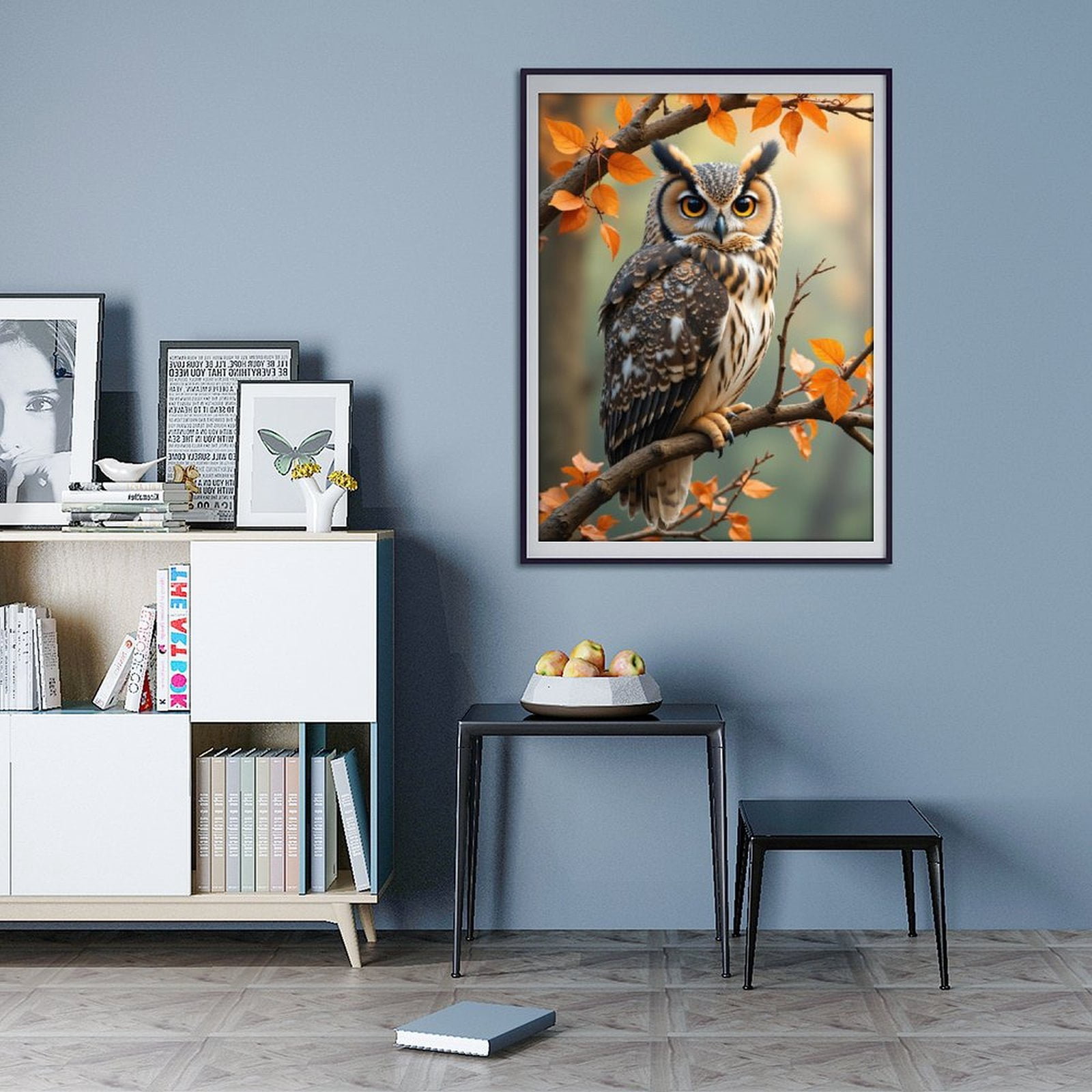 Diamond Art Kits for Adults - 5d Autumn Owl On Branch Diamond Painting for Adults, Diamond Art for Adults Beginners, Diamond Painting Kits for Adults for Home Wall Decor