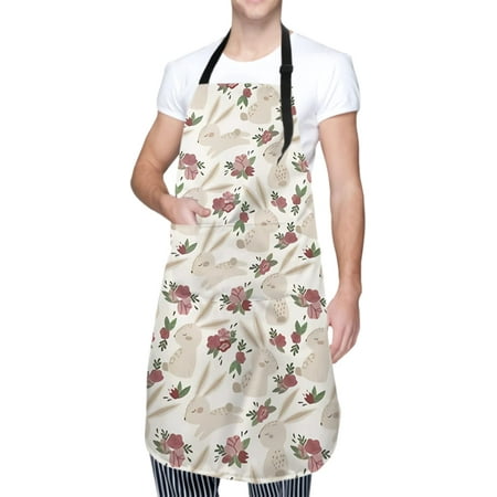 

Apron with Pocket Waterproof Print for Adjustable Shoulder Strap Cooking Aprons