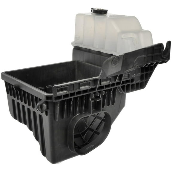 Dorman 603-282 Front Engine Coolant Reservoir for Specific Ford / Lincoln Models, Black and Clear