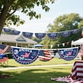 thumbnail image 4 of Guvpev 2-Pack 250th Anniversary American Fan Flag Bunting 1.5x3 FT, 1776-2026 USA Birthday Pleated Half Fan Banner, Patriotic Stars Patriotic Yard Sign Hanging Decor for Porch, Railing & House, 4 of 7