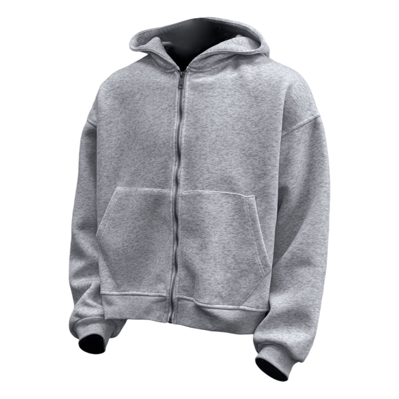 FEIFLY Women Men Casual Zip Up Hoodie With Backpack Design Front Pocket Lightweight Pullover Sweatshirt Long Sleeve Solid Color Outdoor Activities With Warm Velvet Inside