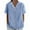 502_Sky Blue, variant on Jxximdong Button-up Shirts for Women Women's Cotton And Linen Summer Casual Collar Short Sleeved Blouse Spring Tops