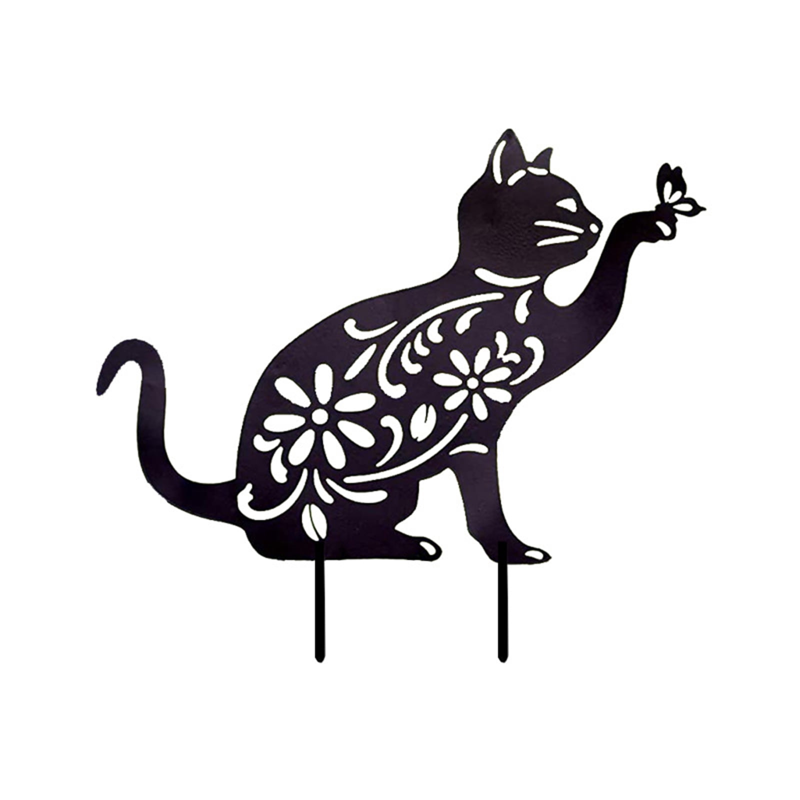 Garden Cat Ornament Figure Yard Art Acrylic Animal Silhouette Outdoor