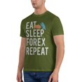 thumbnail image 4 of Eat Sleep Forex Repeat Men'S Basic Short Sleeve T-Shirt Moss Green Small, 4 of 5