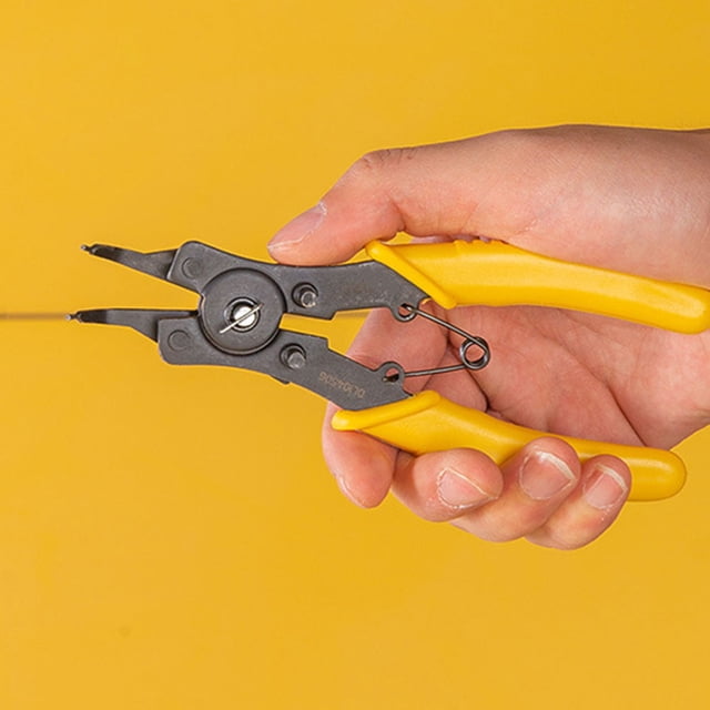 HEALEEP 1 Ensemble Pinces Circlip Close Métal Jaune pour Usage Professionnel en Réparation Automobile