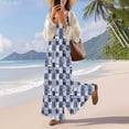 thumbnail image 2 of Jumpsuit for Women, Printed Color Block Design with Button Front and Side Pockets, Sleeveless Wide-Leg Romper, All-Season Casual Wear, 2 of 6