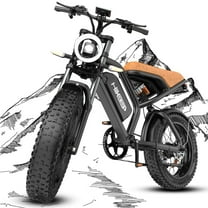 Electric Mountain Bike for Adults, 20" Fat Tire, 48V 15Ah Battery, 3000W Peak Dual Motor, 32MPH, UL2849 Certified Off-Road E-Bike, Brown