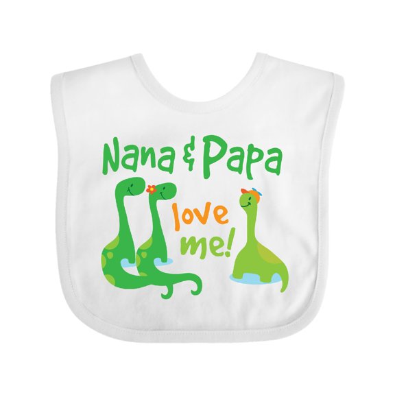 Inktastic Nana Papa Love Me Grandchild Dinosaur Boys Baby Bib