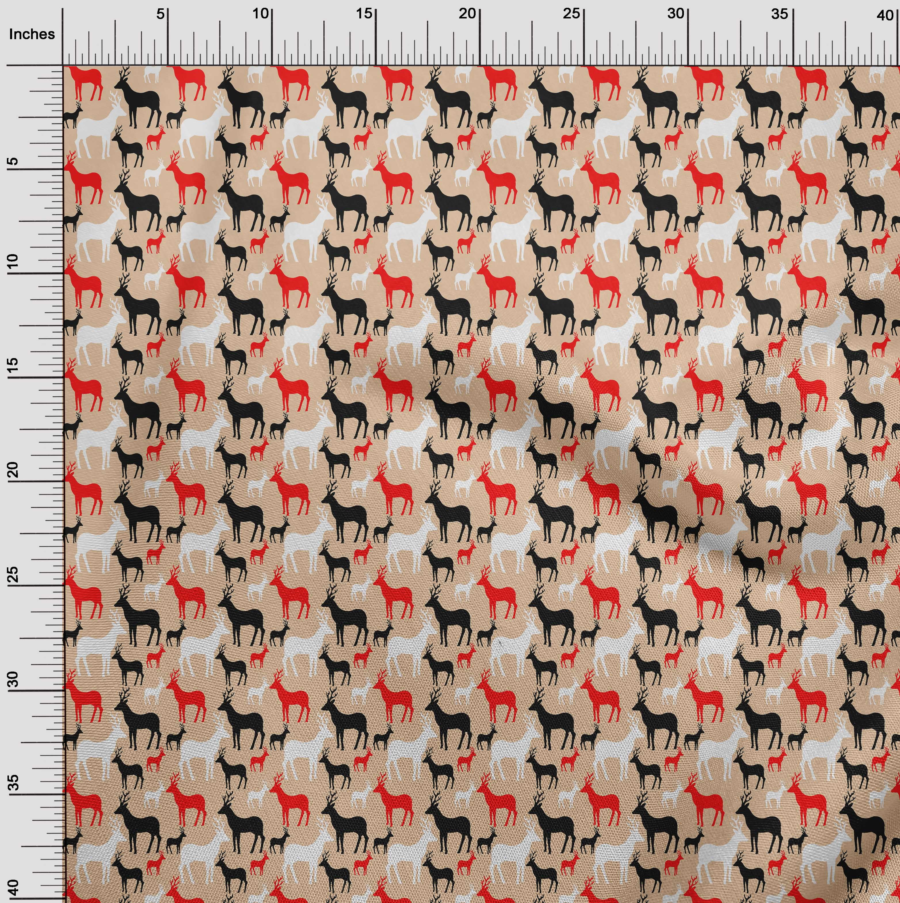 oneOone Cotton Cambric Pale Orange Fabric Merry Christmas Sewing Fabric By The Yard Printed Diy Clothing Sewing Supplies 56 Inch Wide